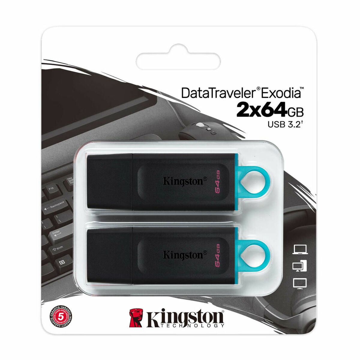 USB-minne Kingston DataTraveler Exodia Grön 64 GB 2 pcs - 2