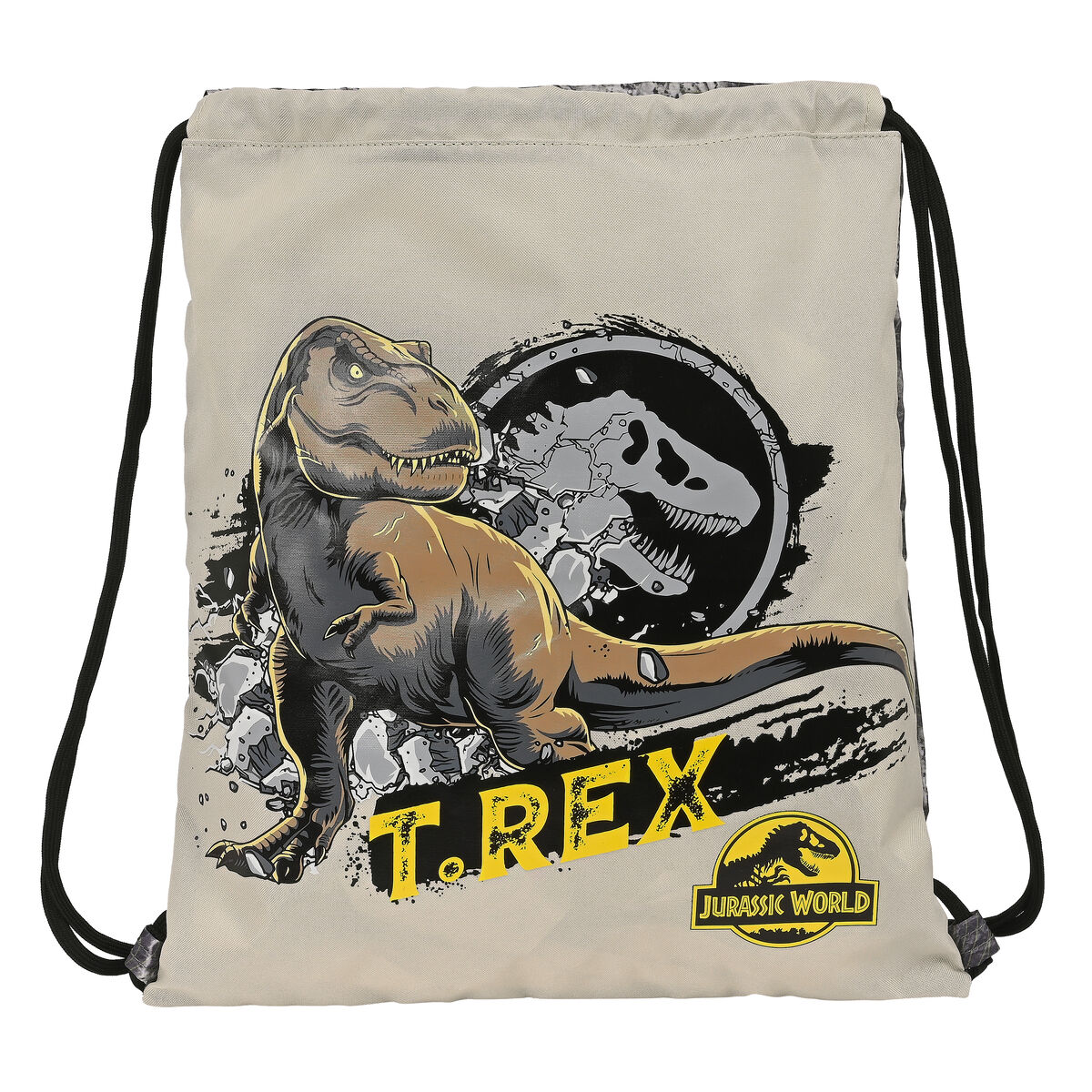 Skopåse med remmar Jurassic World Warning Grå 35 x 40 x 1 cm