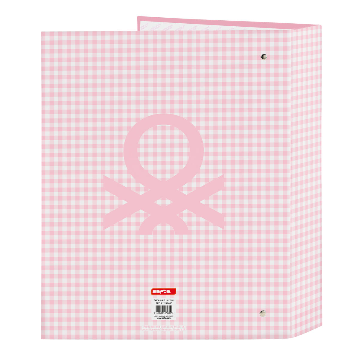 Ringpärm Benetton Vichy Rosa A4 27 x 33 x 6 cm - 2