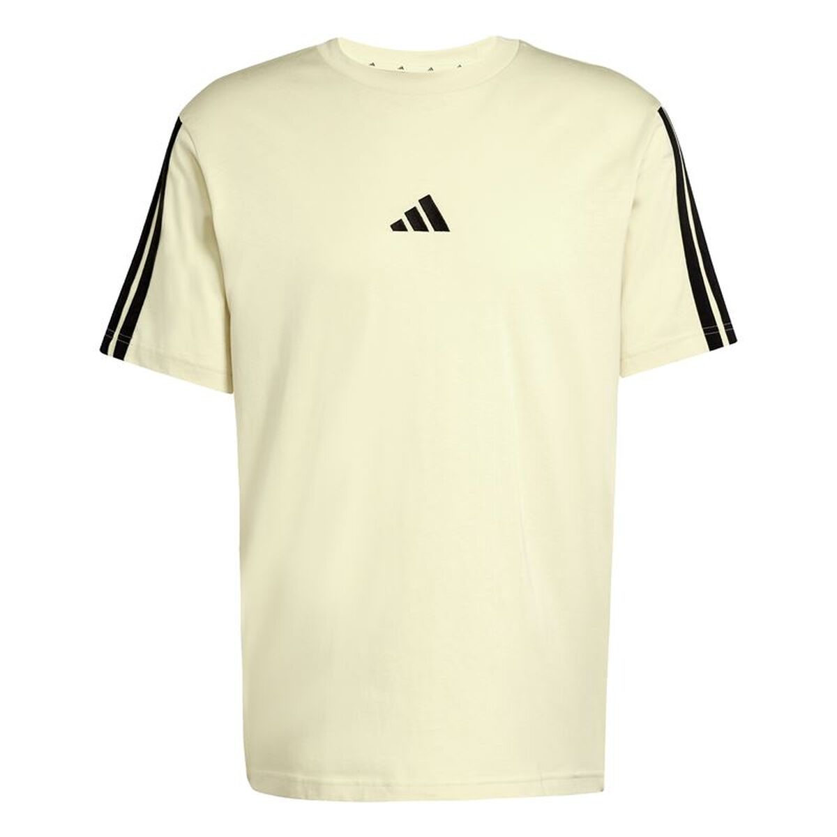 T-shirt med kortärm Herr Adidas 3stripes Beige