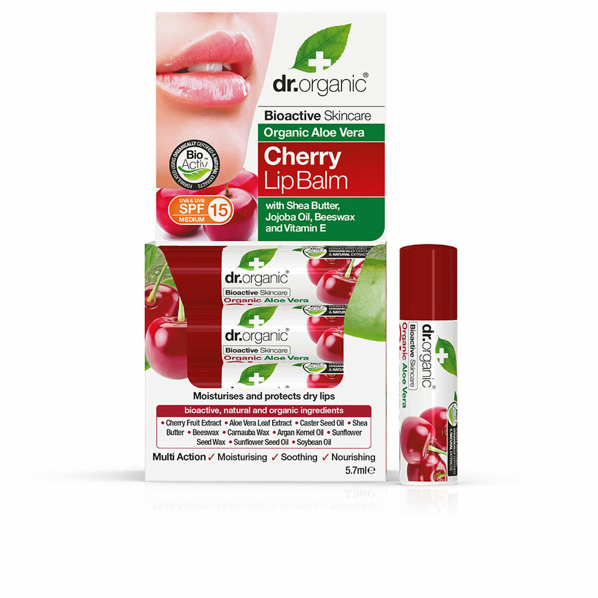 Cerat Dr.Organic   Spf 15 5,7 g Aloe Vera Cerise