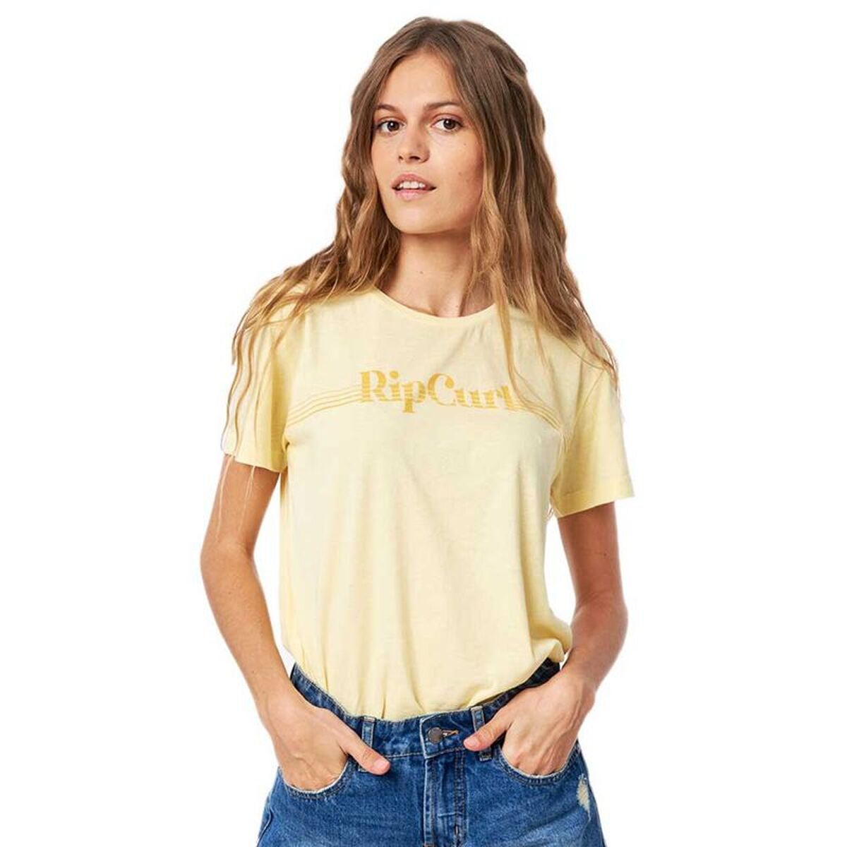 T-shirt med kortärm Dam Rip Curl GTERO5-4094 Citron (XS)
