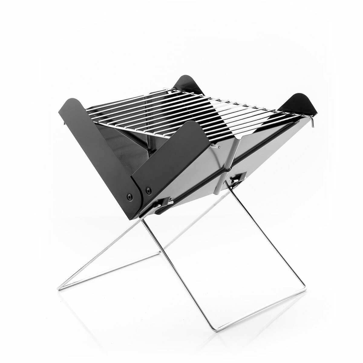 Mini hopfällbar bärbar grill för träkol InnovaGoods Rostfritt stål (Renoverade B)
