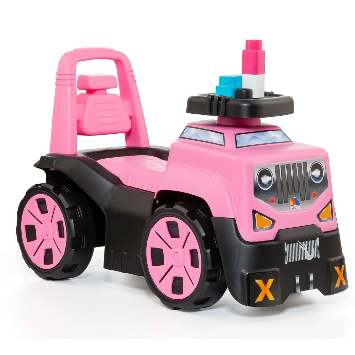Trehjuling Moltó 3x1 Wheels & Blocks 10 Delar 89 cm Rosa