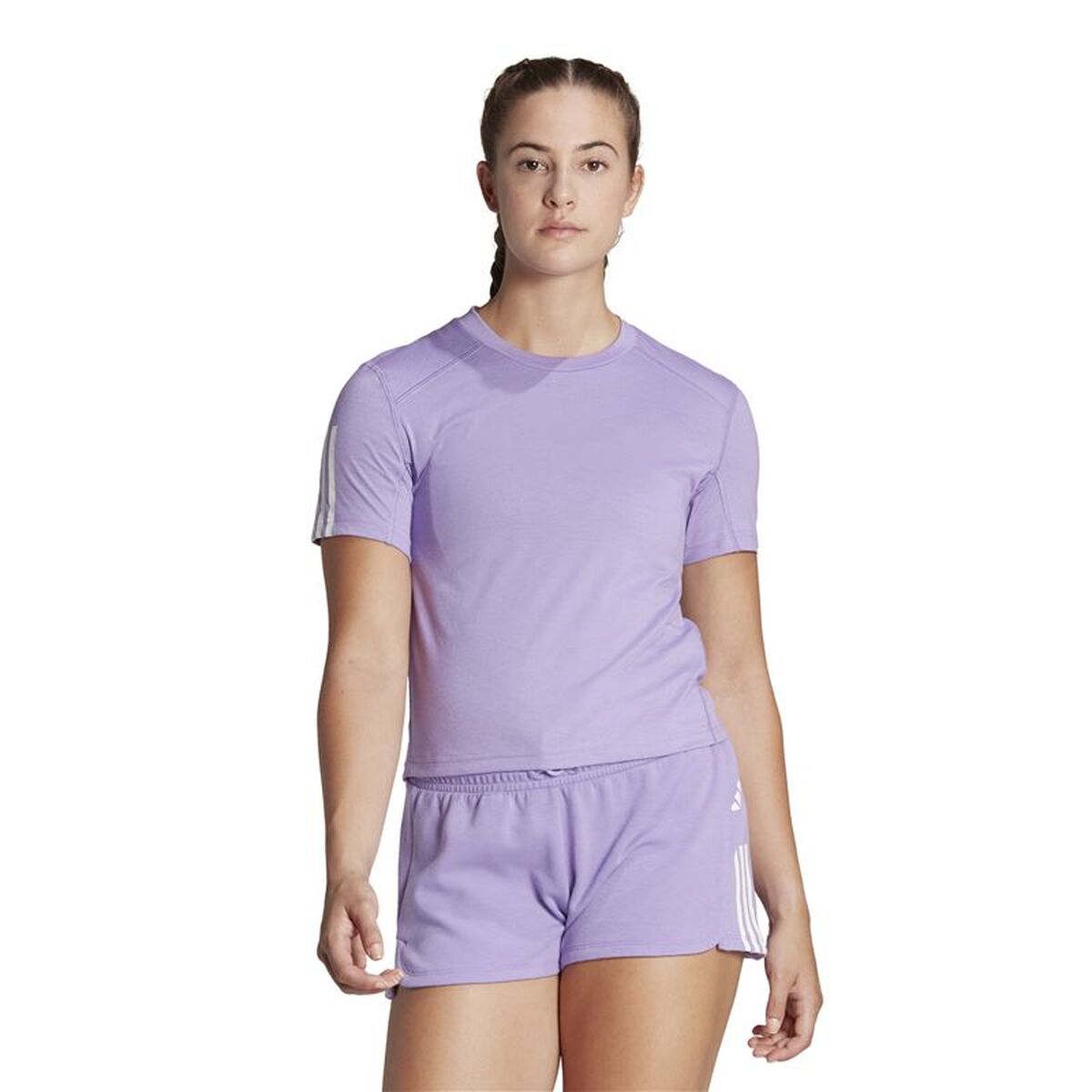 T-shirt med kortärm Dam Adidas HR7845 Plommon (XS) - 2
