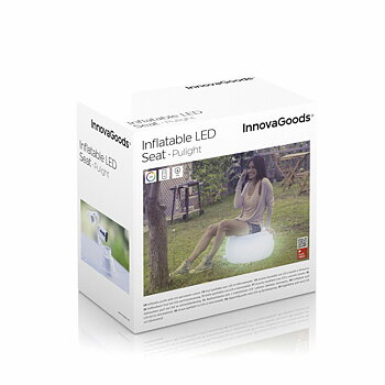 Uppblåsbar stol med flerfärgad LED och fjärrkontroll InnovaGoods Vit (Renoverade A)