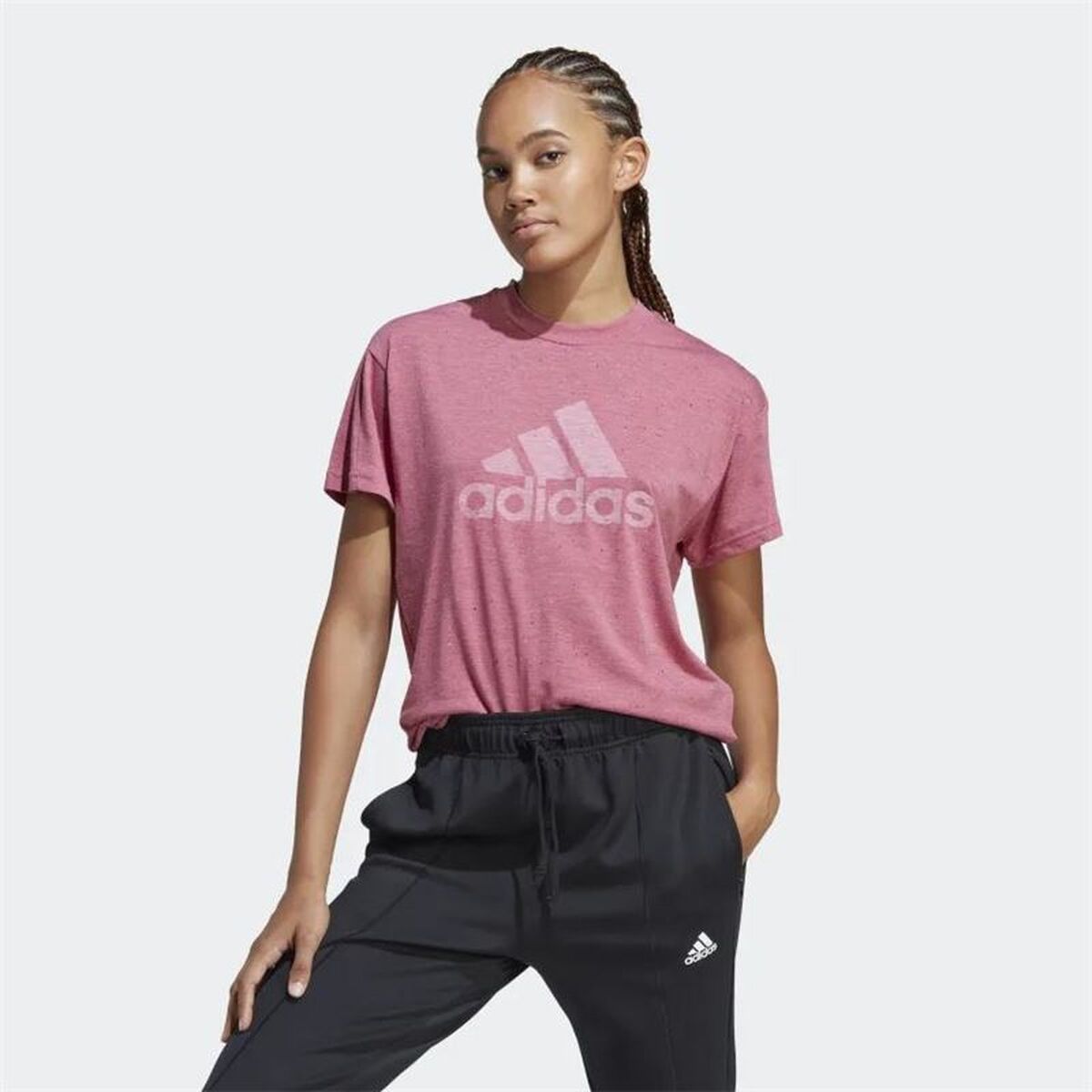 T-shirt med kortärm Dam Adidas IC0503 Ljusrosa (M) - 2