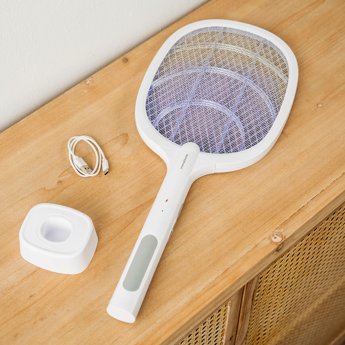 2-i-1 Uppladdningsbart Insektsdödande Racket med UV-ljus Elecfly InnovaGoods