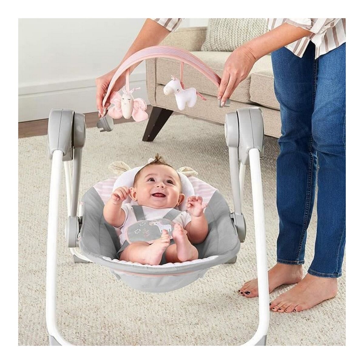 Gungstol Ingenuity Compact Swing - Flora Ljusrosa - 3