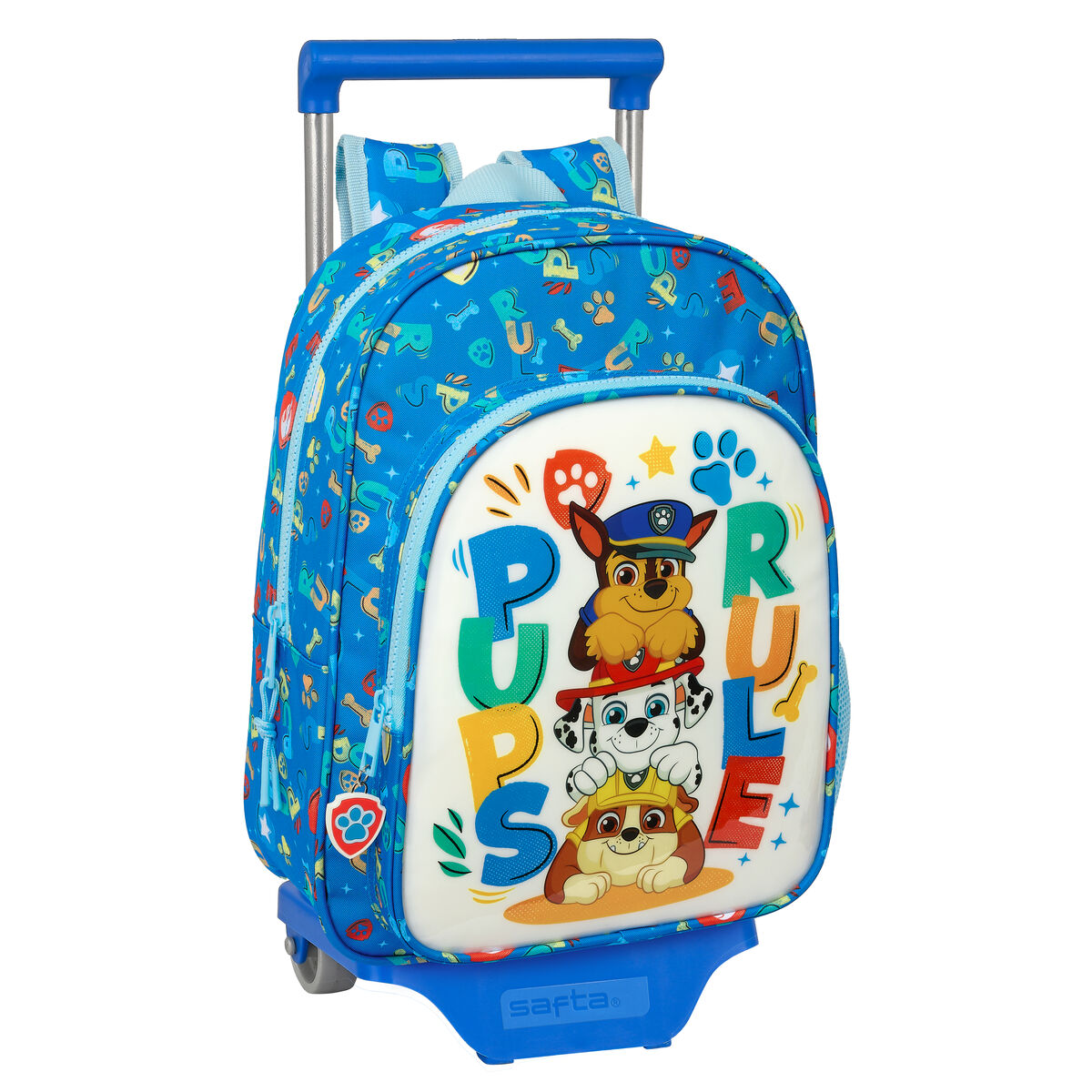 Skolväska med hjul The Paw Patrol Pups rule Blå 26 x 34 x 11 cm