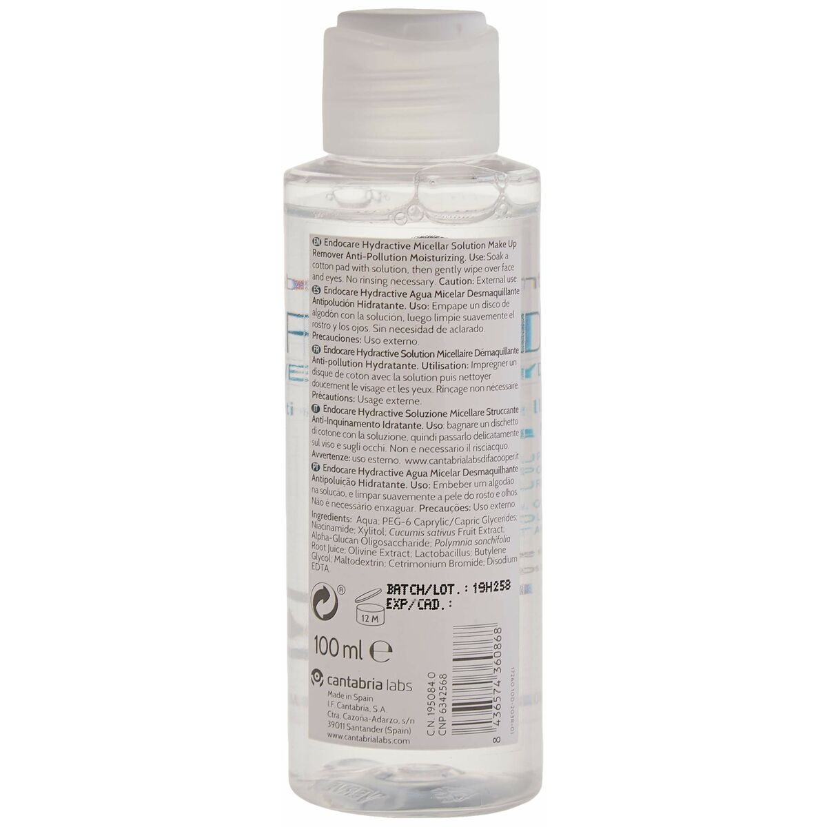 Sminkborttagande micellärt vatten Endocare Hydractive 100 ml - 2