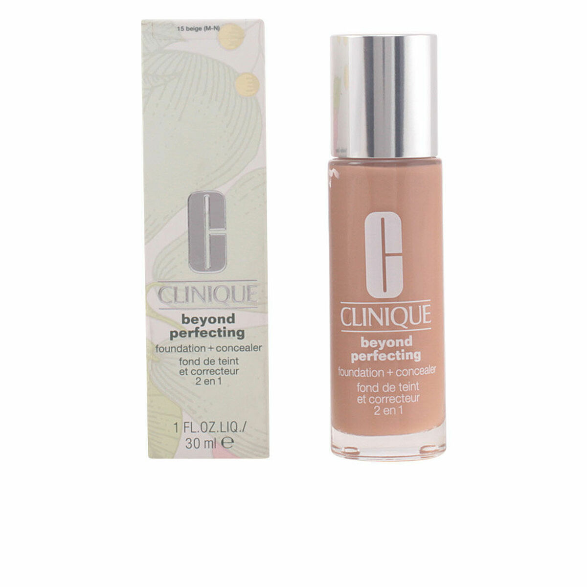 Flytande makeupbas Clinique Beyond Perfecting Nº 15-Beige 30 ml 2 i 1