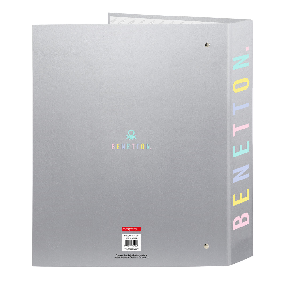 Ringpärm Benetton Silver Silvrig A4 27 x 33 x 6 cm - 2