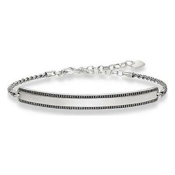 Unisexarmband Thomas Sabo LBA0009-643-11 Silvrig Svart 19 cm 15-18 cm