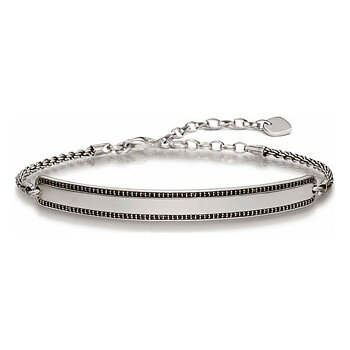 Unisexarmband Thomas Sabo LBA0009-643-11 Silvrig Svart 19 cm 15-18 cm