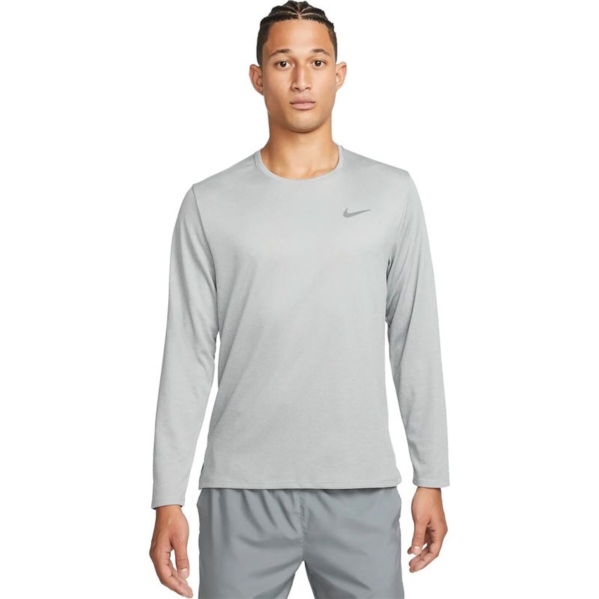T-shirt med lång ärm Herr Nike Dri-Fit Uv Miler Long-Sl Grå