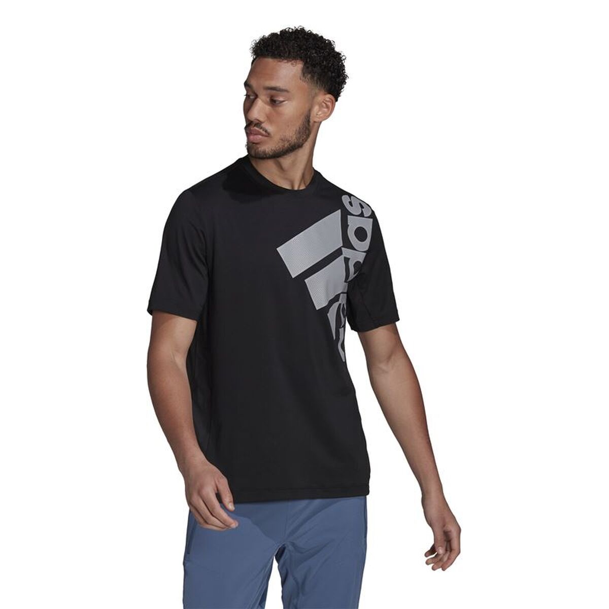 T-shirt med kortärm Herr Adidas Big Badge Svart - 2