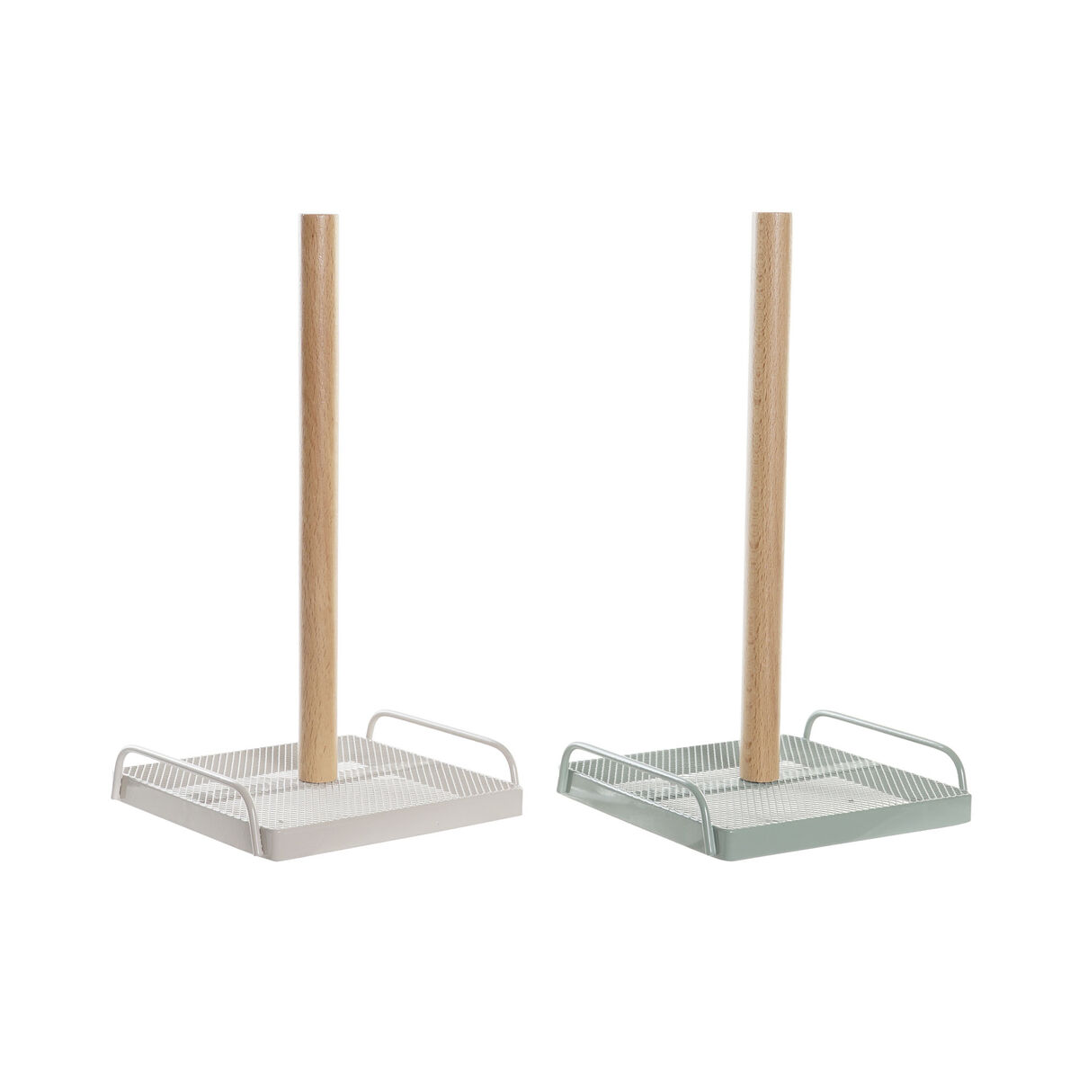 Hushållspappershållare DKD Home Decor Beige Metall Mint Furu (16 x 15 x 29,5 cm) (2 antal)