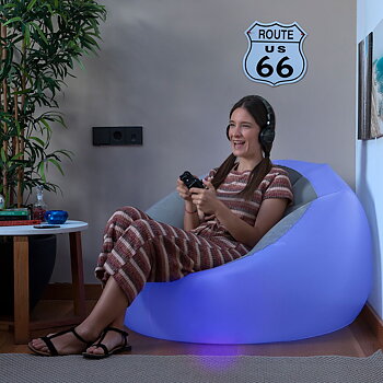 Uppblåsbar fåtölj med flerfärgad LED och fjärrkontroll Chight InnovaGoods