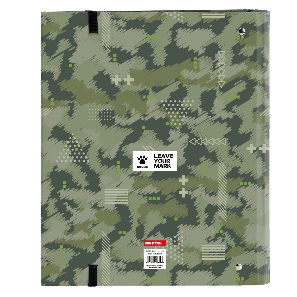 Ringpärm Kelme Travel Svart Grön 27 x 32 x 3.5 cm - 2