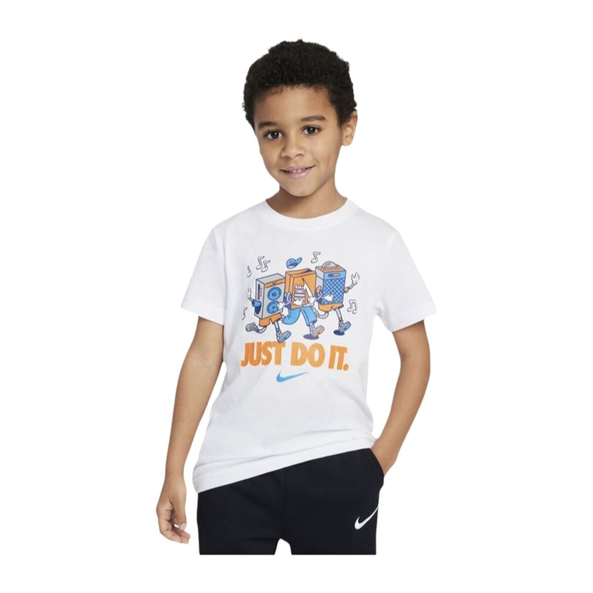 Barn T-shirt med kortärm Nike Nkb Music Boxy Pals Ss Tee Vit