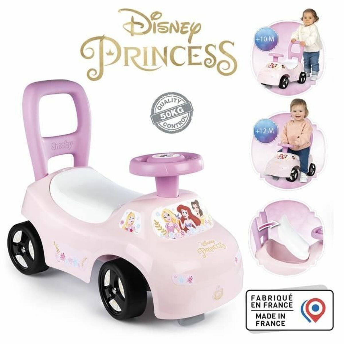 Trehjuling Smoby Disney Princess 2 i 1 - 2
