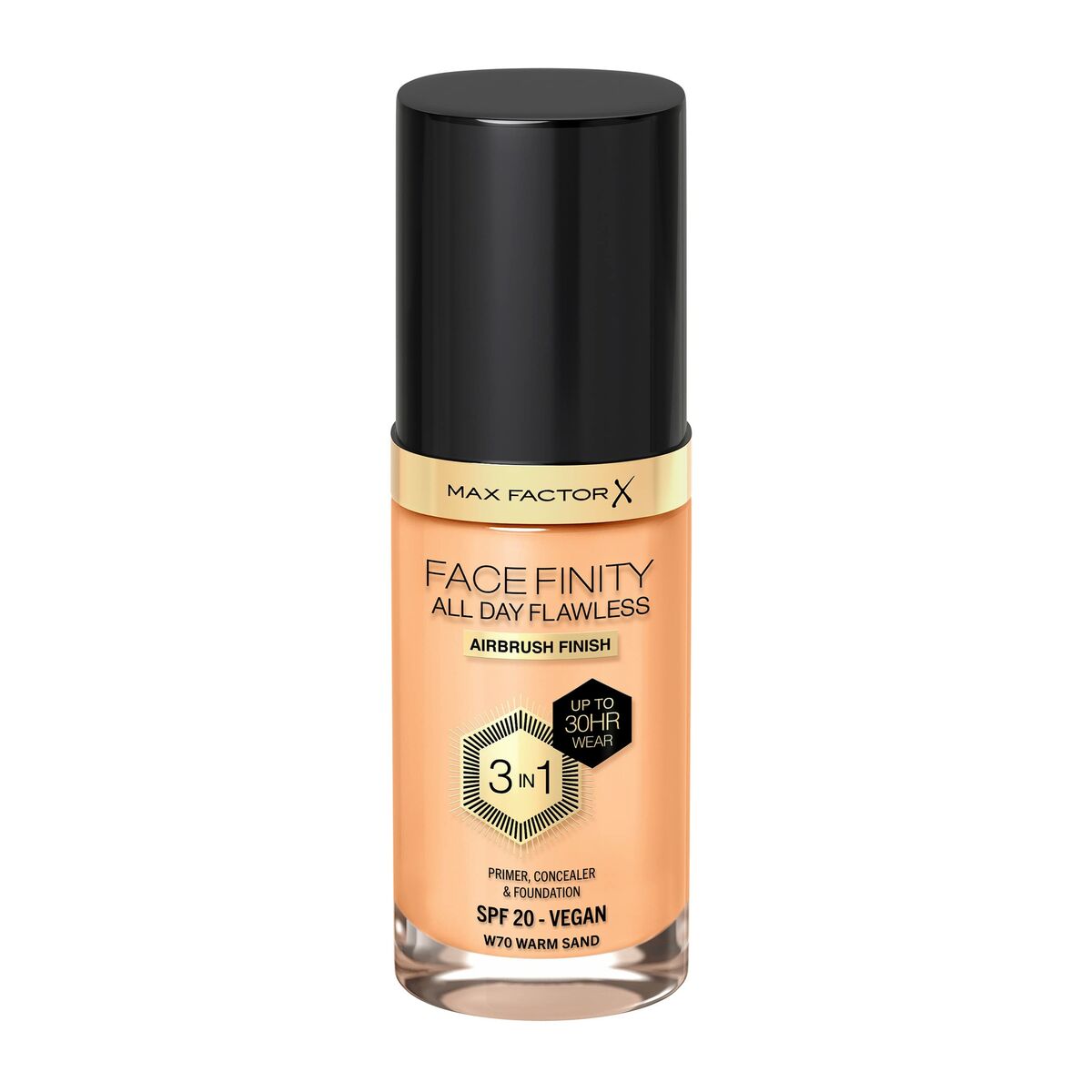 Foundationkräm Max Factor Facefinity Nº 70-warm sand Nº 70 Warm Sand Spf 20 30 ml 3 i 1