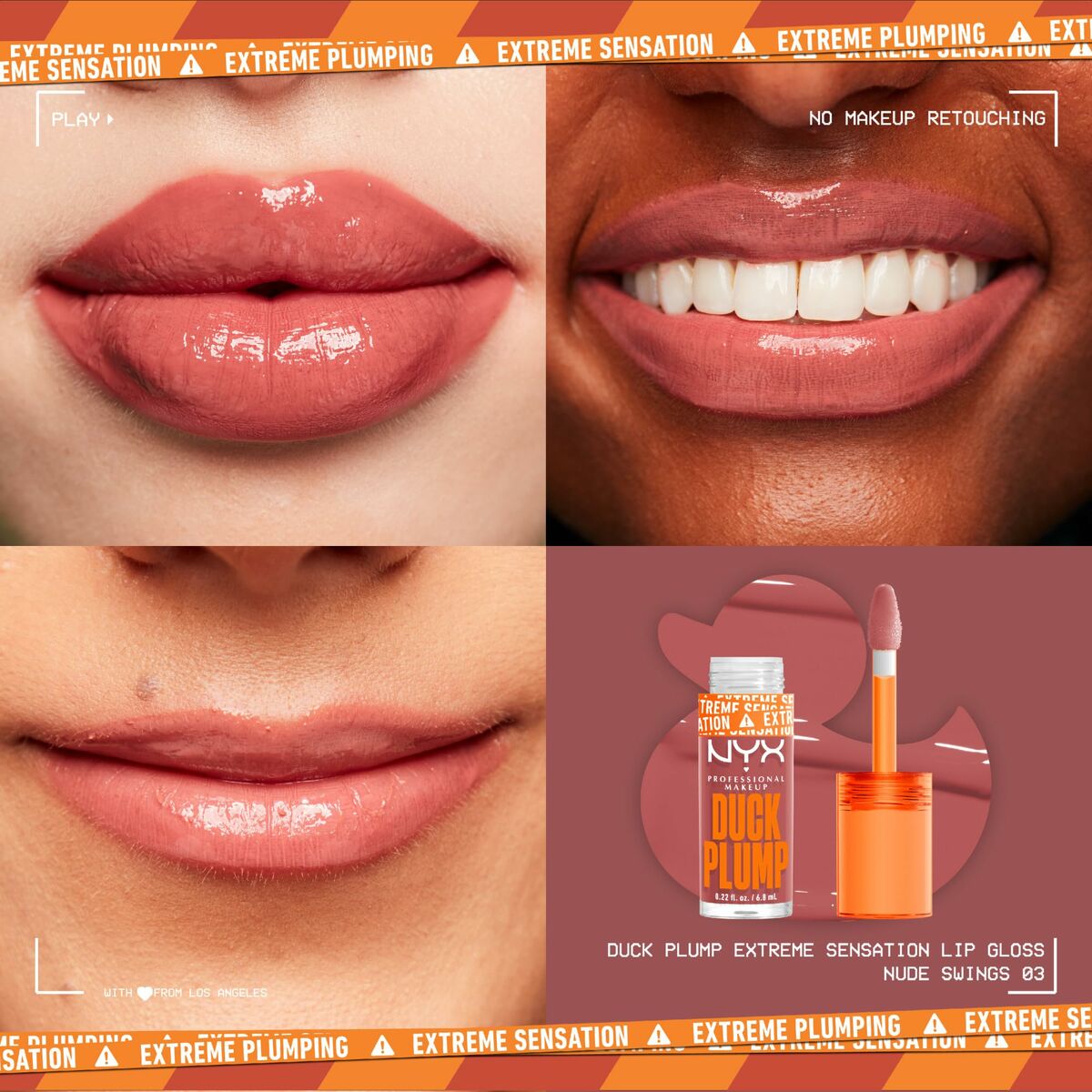 Läppglans NYX Duck Plump Nude swings 6,8 ml - 3