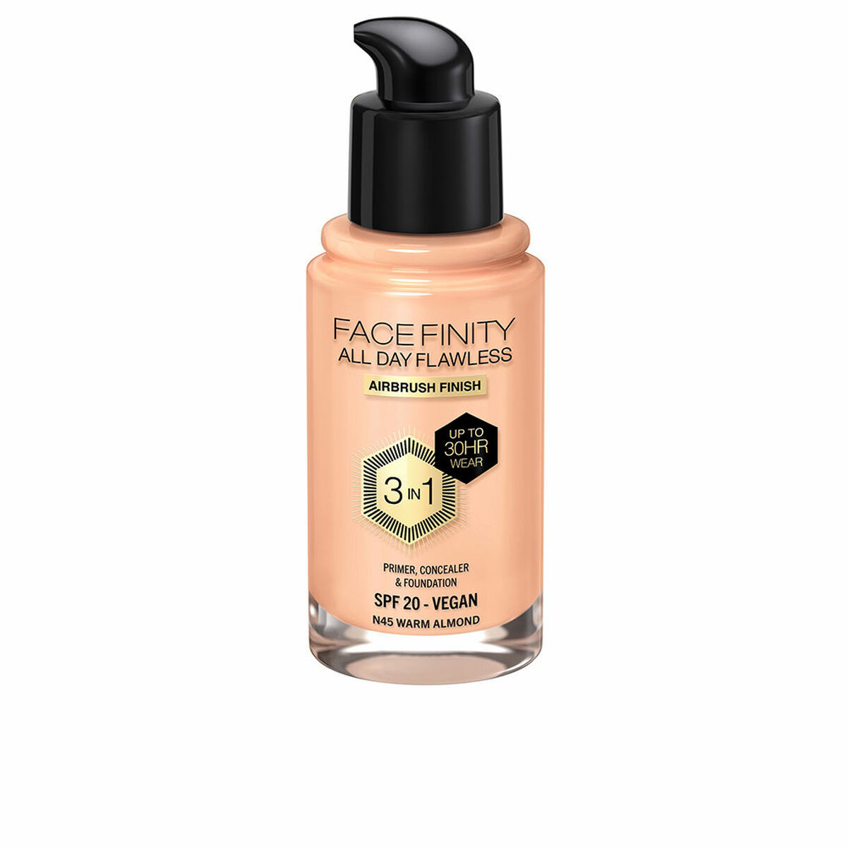 Foundationkräm Max Factor Face Finity All Day Flawless 3 i 1 Spf 20 Nº N45 Warm almond 30 ml