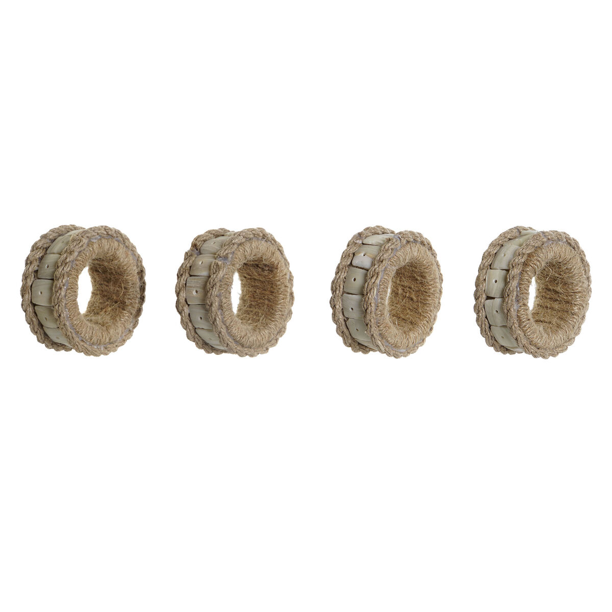 Dukring DKD Home Decor Naturell Jute Harts Aluminium 6 x 3 x 6 cm 4 Delar