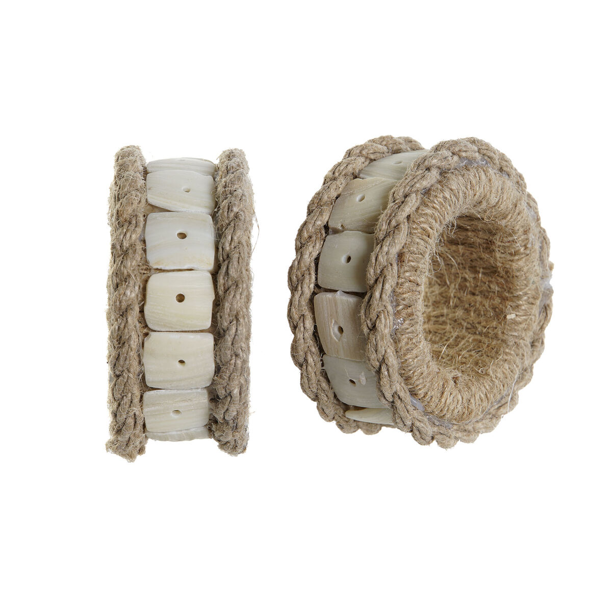 Dukring DKD Home Decor Naturell Jute Harts Aluminium 6 x 3 x 6 cm 4 Delar - 3