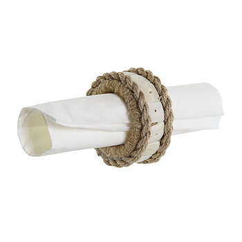 Dukring DKD Home Decor Naturell Jute Harts Aluminium 6 x 3 x 6 cm 4 Delar