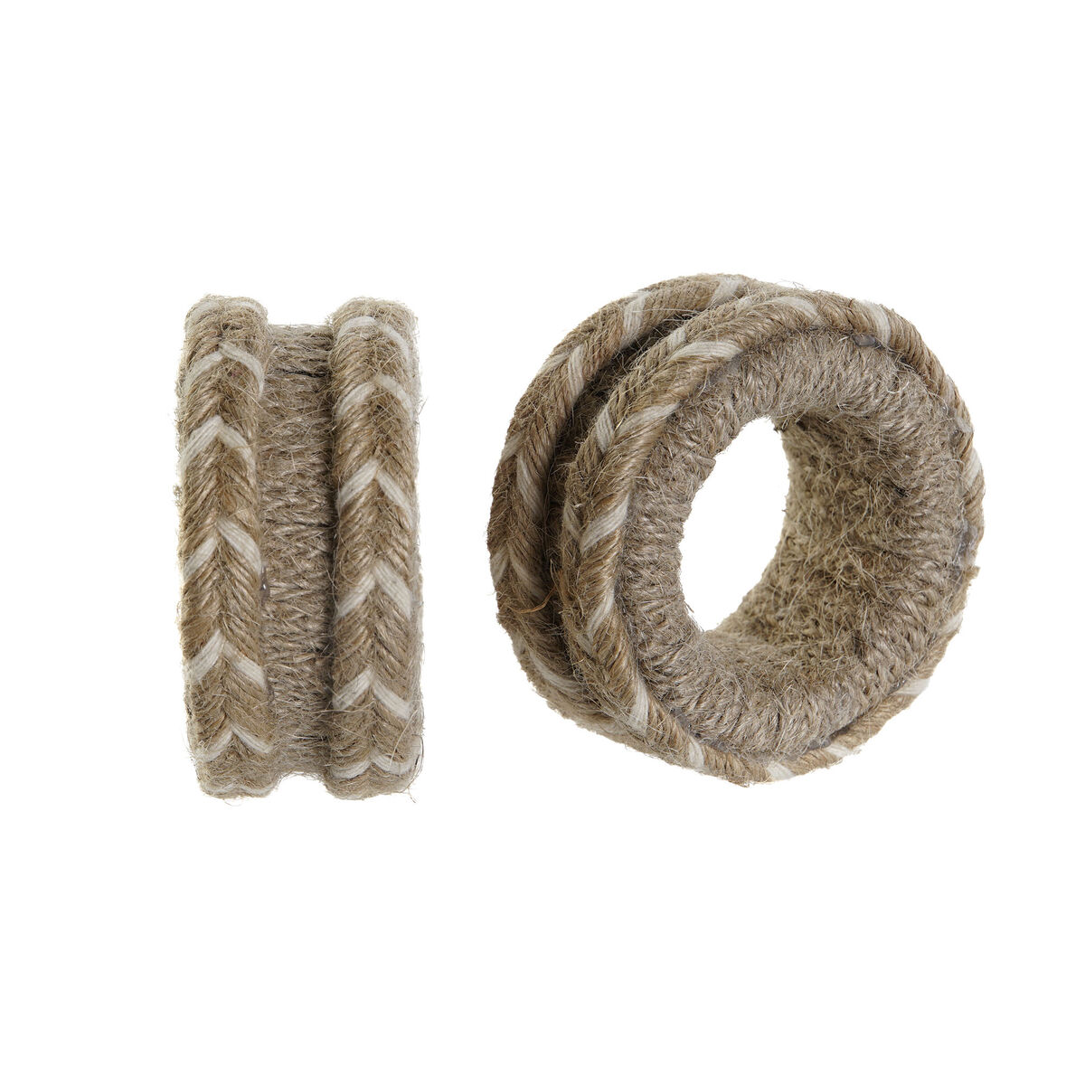 Dukring DKD Home Decor Naturell Jute Mangoträ 6 x 3 x 6 cm 4 Delar - 3