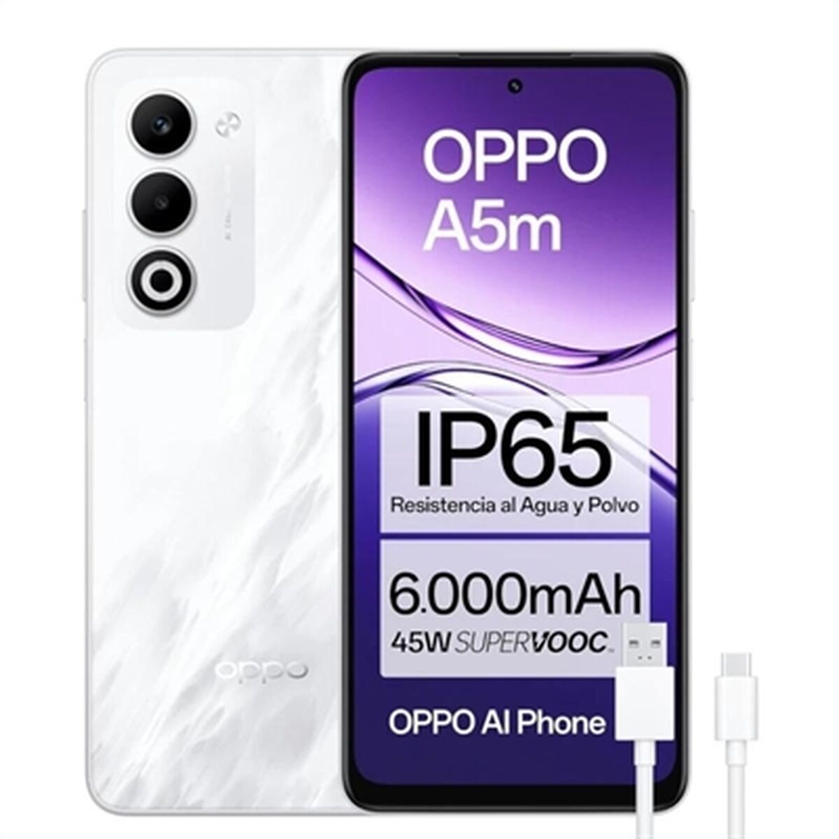 Smartphone Oppo A5M WHITE 6,67" Octa Core 8 GB RAM 256 GB Vit
