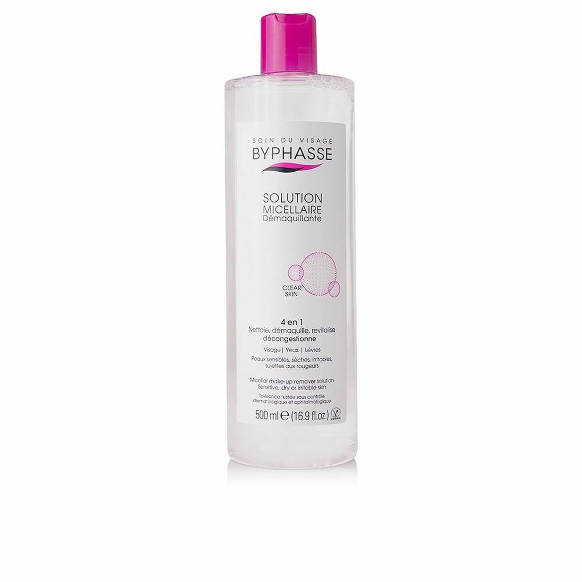 Sminkborttagande micellärt vatten Byphasse 1000025005 500 ml 4-i-1