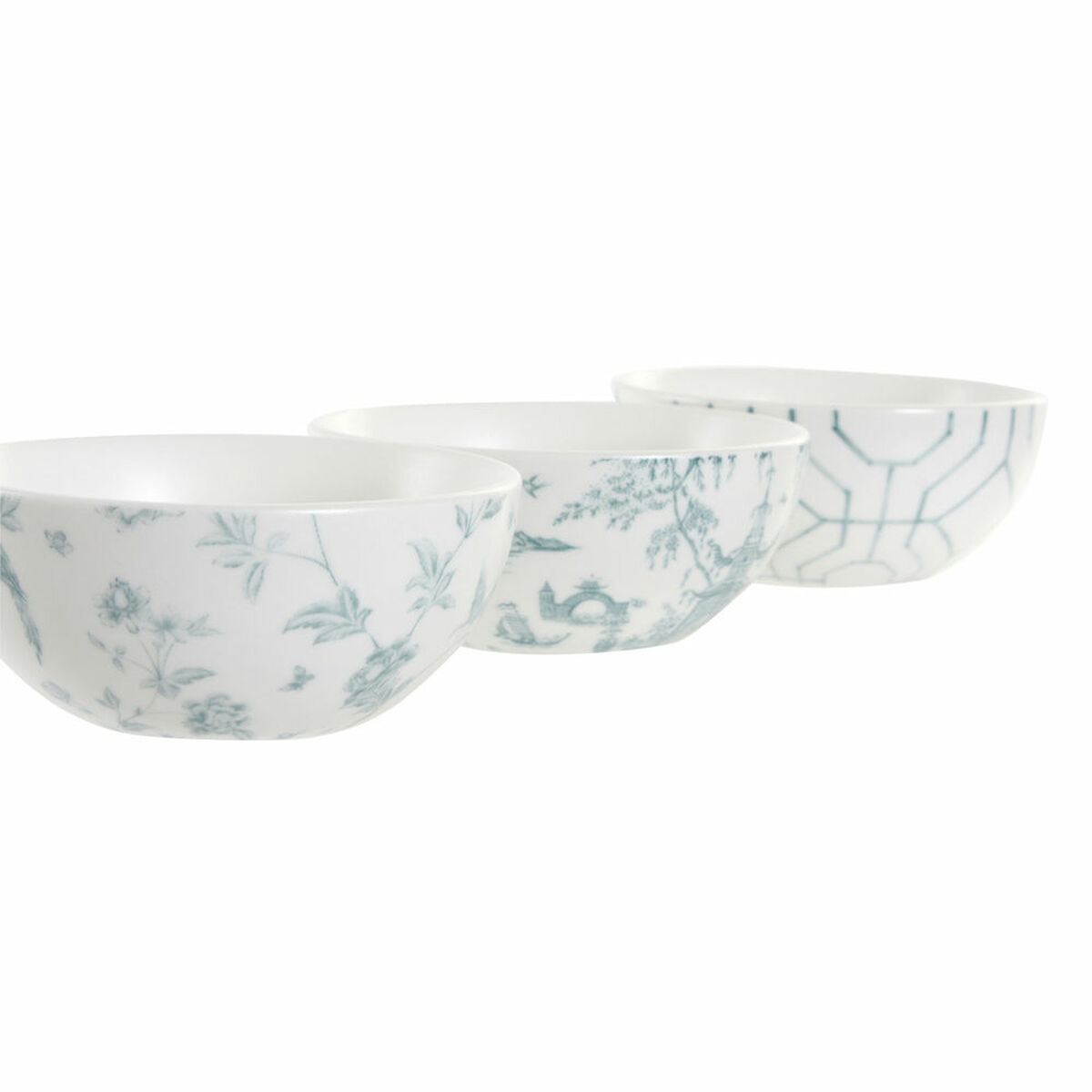 Tilltuggsset DKD Home Decor Vit Marinblå Porslin Akaciaträ Plast Orientalisk 4 Delar 30 x 9,5 x 1,3 cm - 2