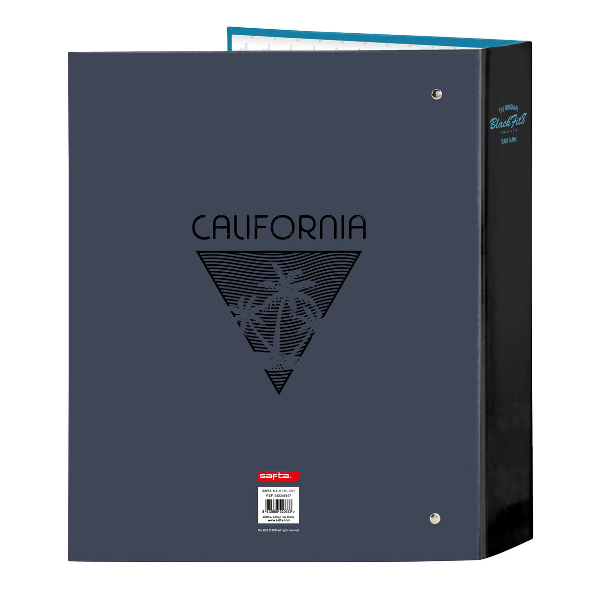 Ringpärm BlackFit8 California Blå Svart A4 27 x 33 x 6 cm - 2