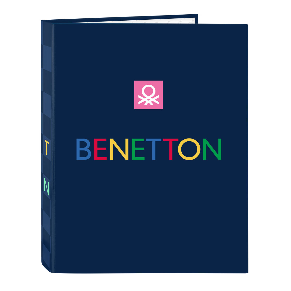 Ringpärm Benetton Damero Marinblå A4 26.5 x 33 x 4 cm