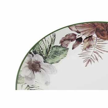 Lapostányér DKD Home Decor Virágok Porslin (27 x 27 x 2 cm)