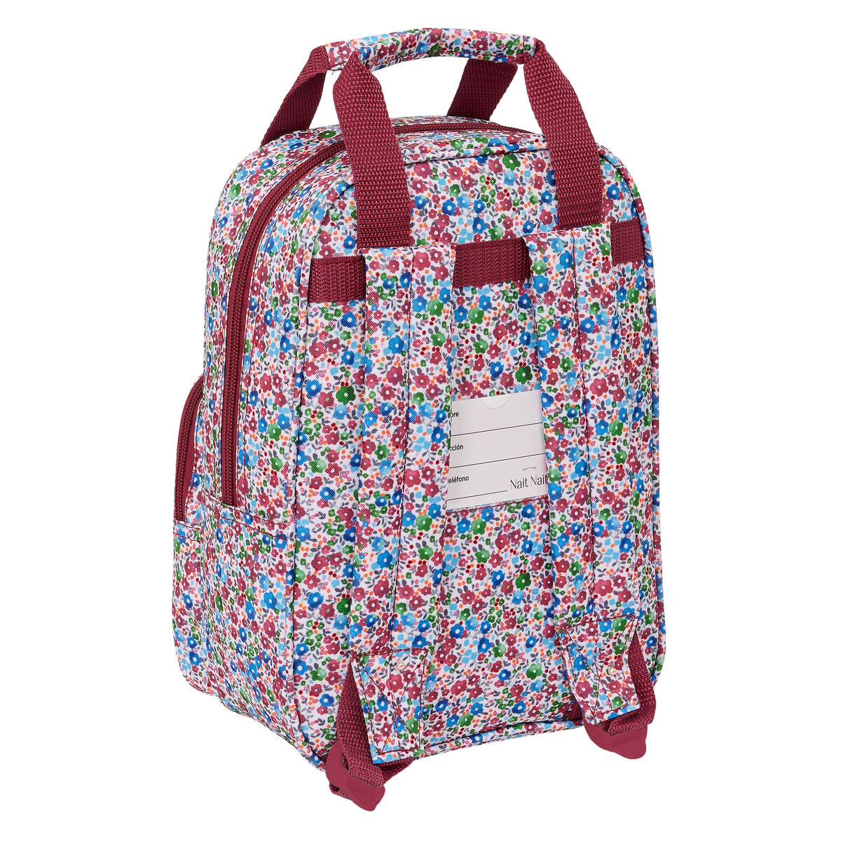 Skolryggsäck Nait Nait Flores coimbra burdeos Bordeaux 20 x 28 x 8 cm - 3