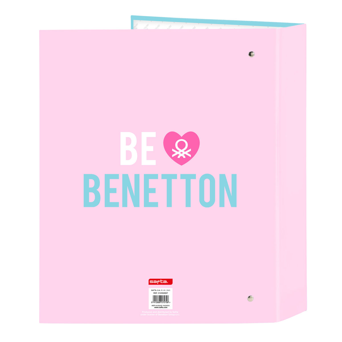Ringpärm Benetton Unique Rosa Turkos A4 27 x 33 x 6 cm - 2