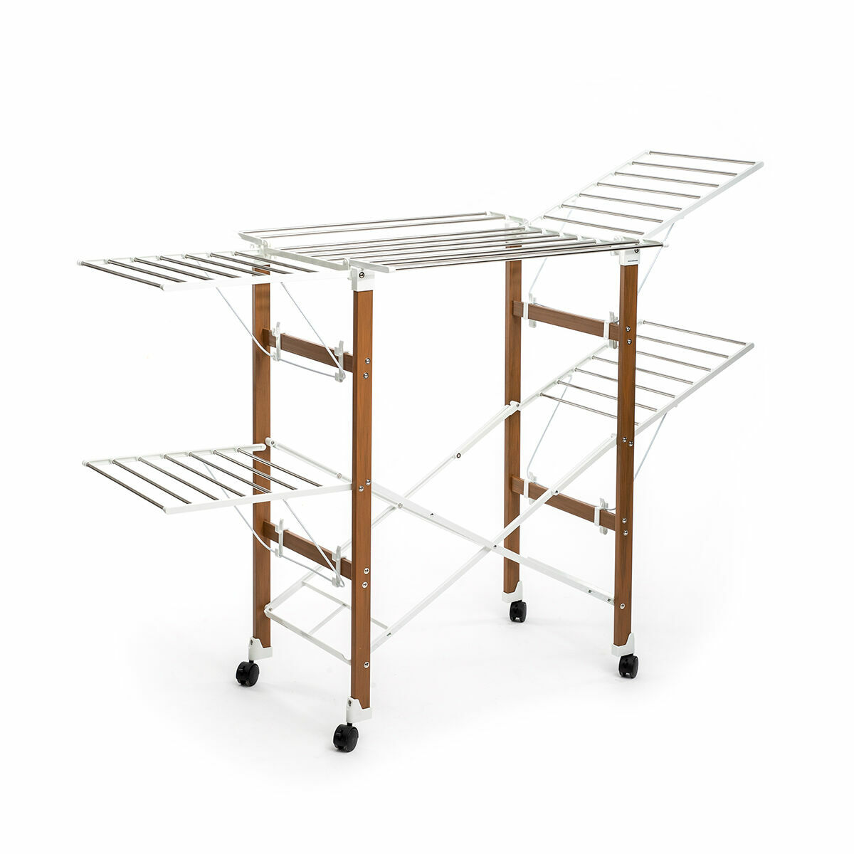 Vertikalt hopfällbart torkställ med hjul Dreeyl InnovaGoods 38 stänger Vit ABS (Renoverade A)