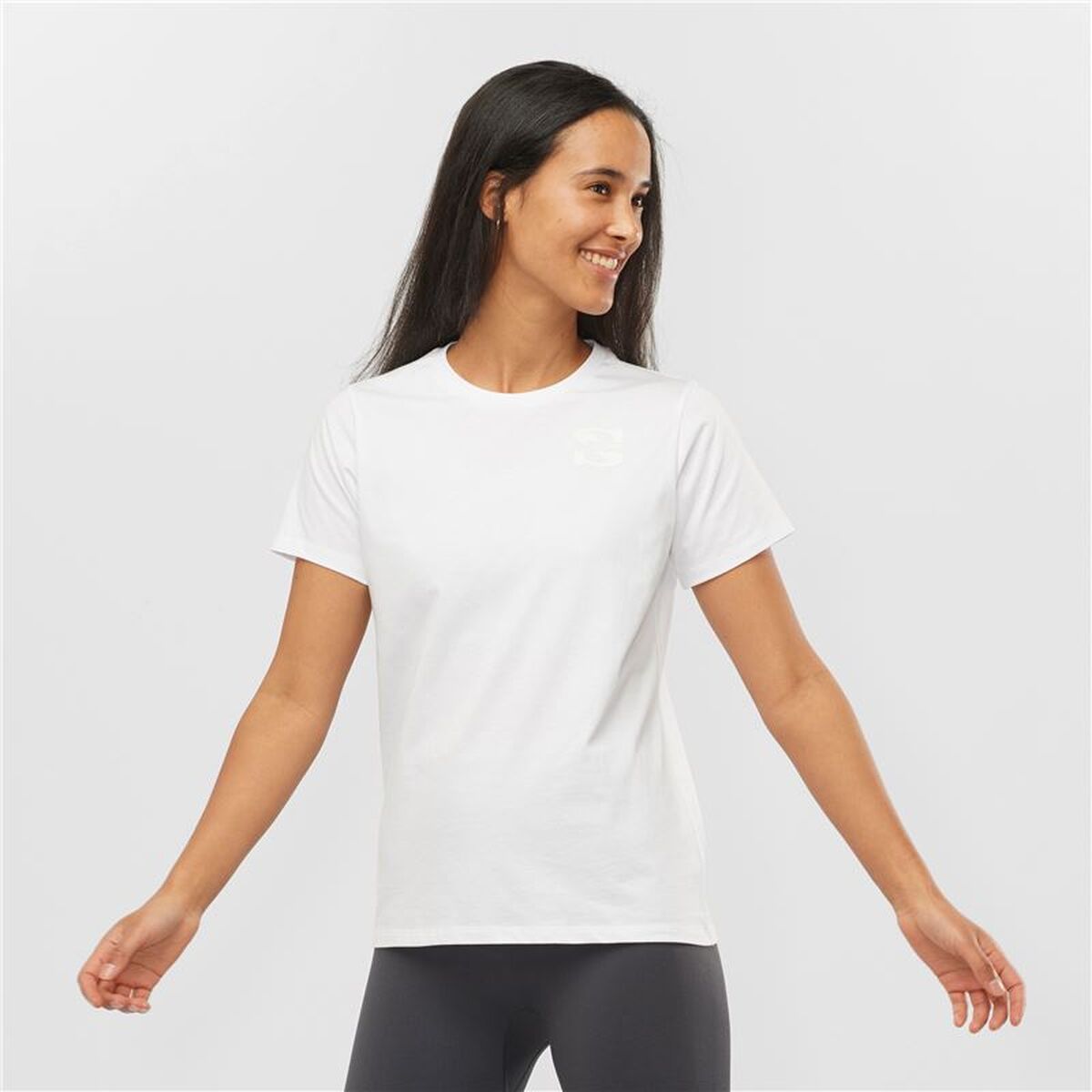 T-shirt med kortärm Dam Salomon LC1644800 Vit (S) - 2