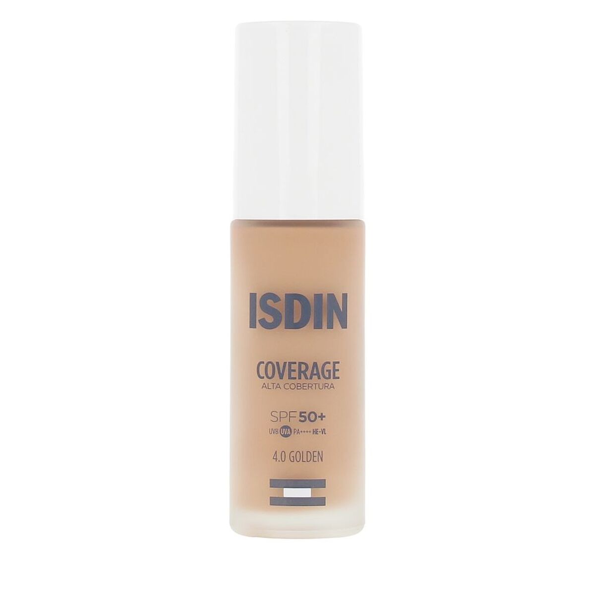 Flytande makeupbas Isdin COVERAGE Nº 4.0 Golden Spf 50 30 g