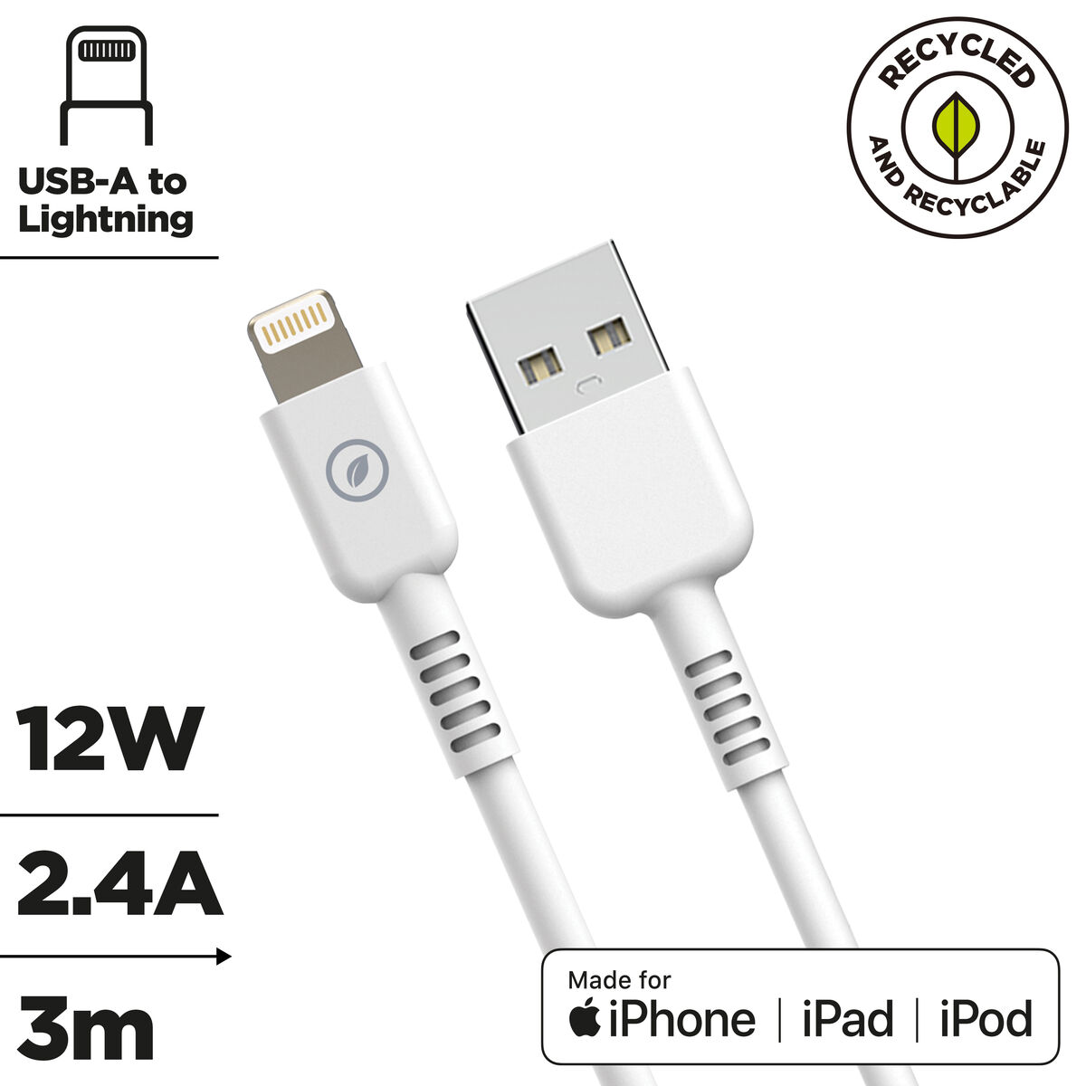 Kabel USB till Lightning Muvit for Change Vit - 2