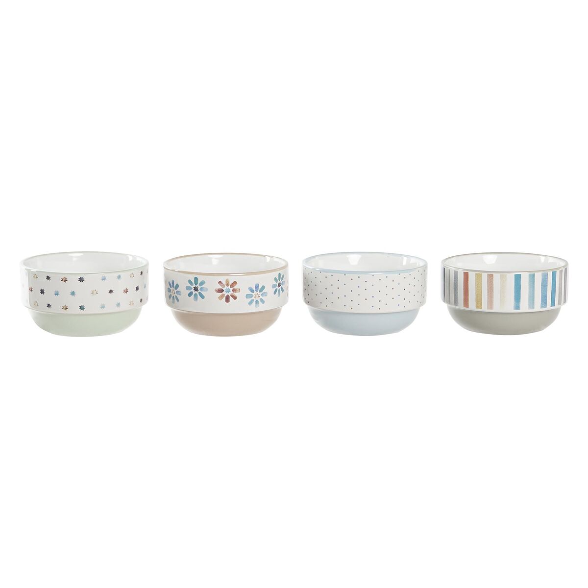 Skålset DKD Home Decor Stengods 460 ml 12 x 12 x 6,5 cm (4 antal)