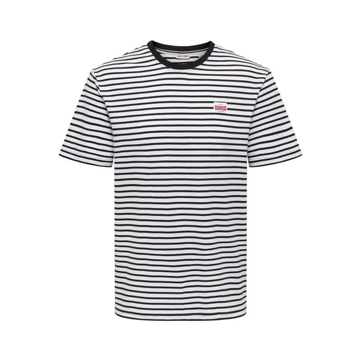 T-shirt med kortärm Herr Only & Sons Onsdawson Reg Stripe Svart