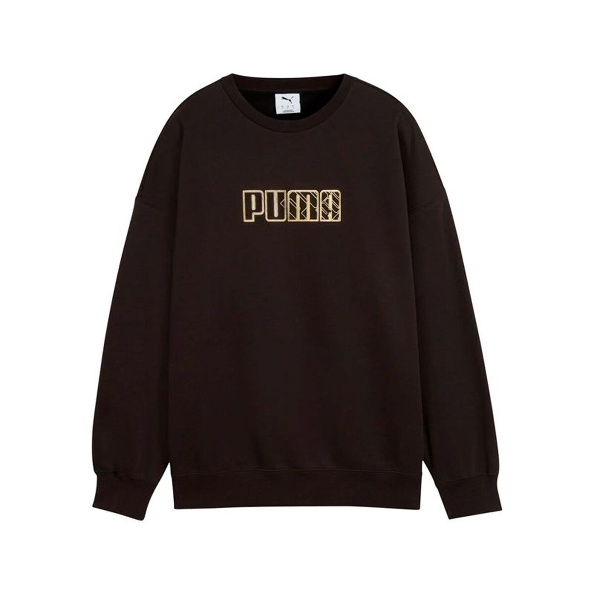 Tröja utan huva Dam Puma Maximal Metallic Oversized Crew FL Svart