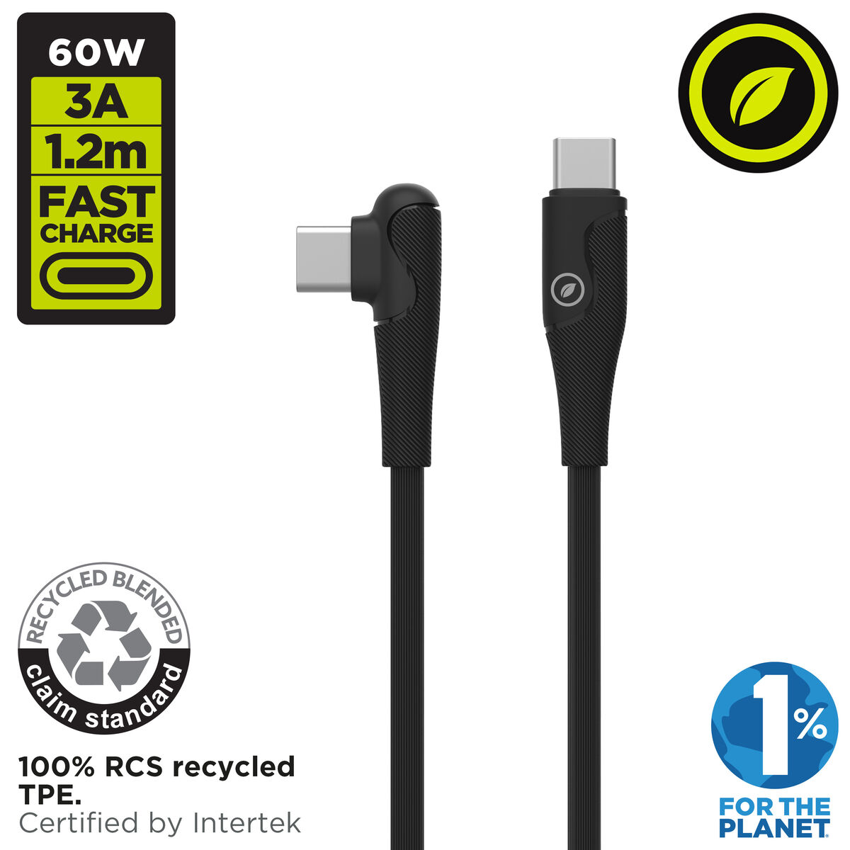 USB-C till USB-C Kabel Muvit for Change Svart 1,2 m - 2