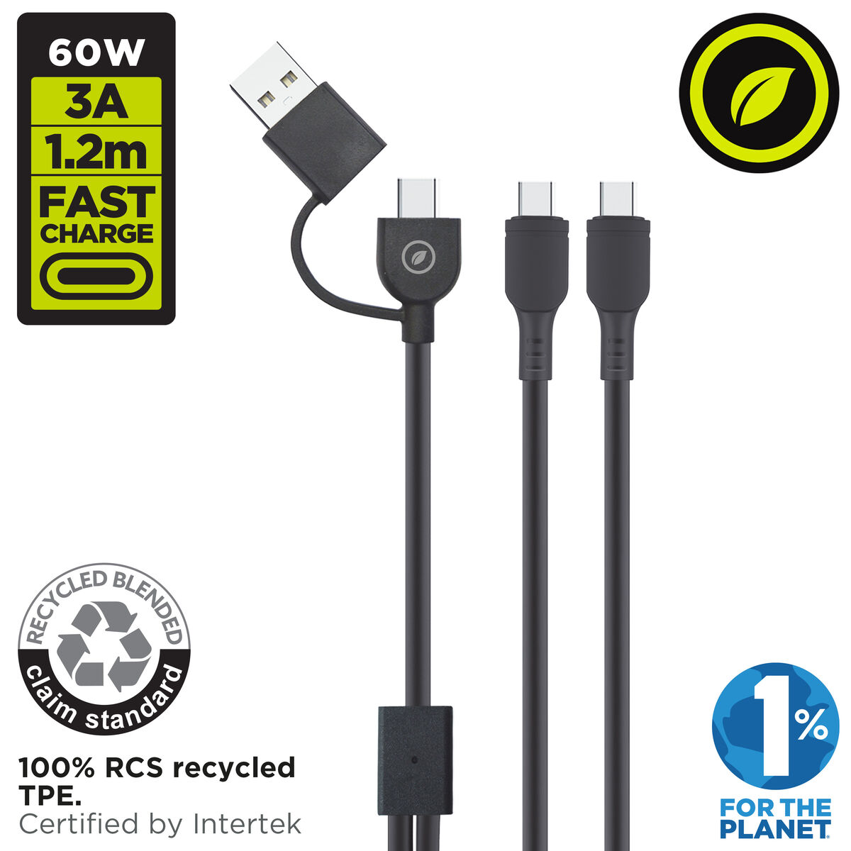 USB-C-kabel Muvit for Change Svart - 2